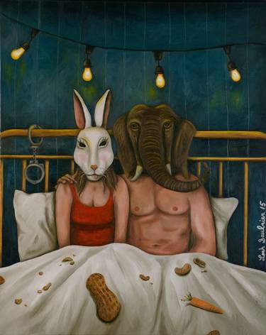 Original Fine Art Humor Paintings by Leah Saulnier