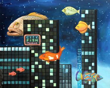 Original Fine Art Fish Paintings by Leah Saulnier