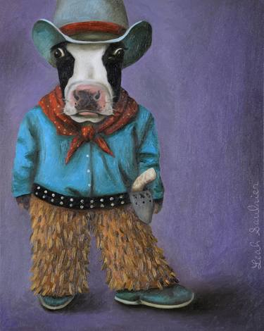 Print of Figurative Cows Paintings by Leah Saulnier