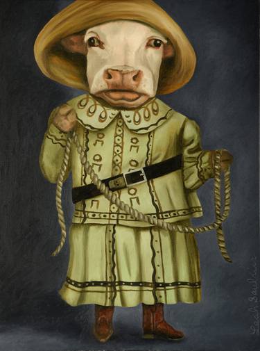 Print of Figurative Cows Paintings by Leah Saulnier