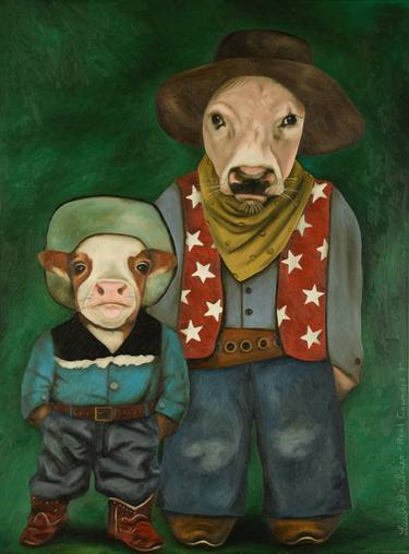 Original Cows Paintings by Leah Saulnier