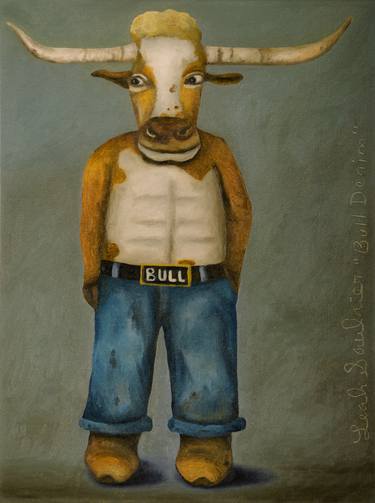 Original Figurative Cows Paintings by Leah Saulnier