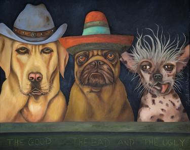 Print of Dogs Paintings by Leah Saulnier
