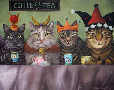 Print of Cats Paintings by Leah Saulnier