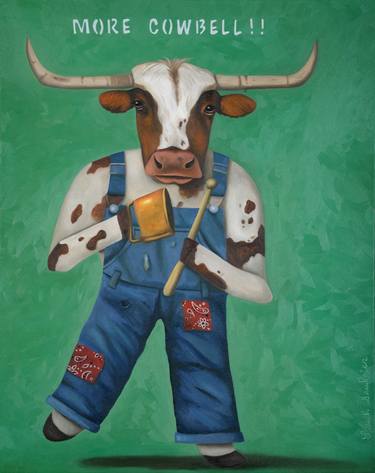 Print of Cows Paintings by Leah Saulnier