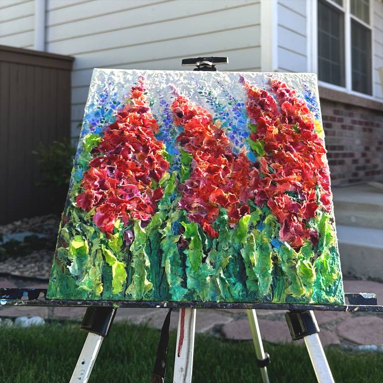 Original Abstract Expressionism Floral Mixed Media by Olena  Art