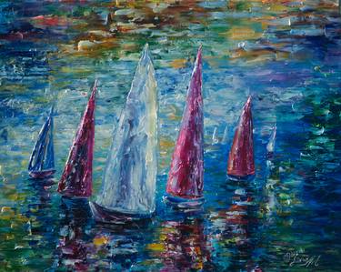 Print of Abstract Expressionism Boat Paintings by OLena Art