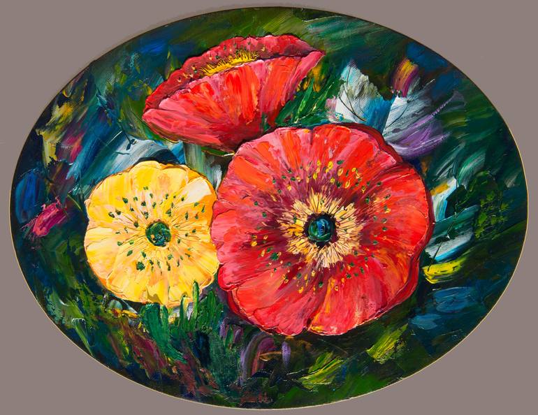 Original Conceptual Floral Painting by OLena  Art