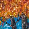 Sunrise Tree oil painting on deep 2" canvas: 12"X16"X2"

Autumn is a time when sugar and cinnamon colors crowd every corner of the streets and every leaf seems to turn into flowers. Even when under a light blue sky, the wind sends a chill contrasting the warmth of the atmosphere.

Make the best of your autumn experience with this one of a kind painting. With the right blend of red, orange and yellow colors, the aspen tree gets an almost 3D look.