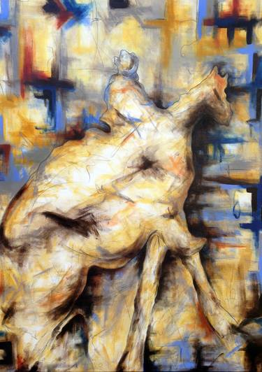 Original Abstract Horse Paintings by Joan Scheibel
