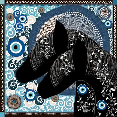 Original Pop Art Animal Digital by Marjane Saidi