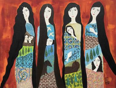 Print of Figurative People Paintings by Marjane Saidi