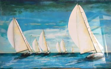 Original Conceptual Sailboat Paintings by Jessica Darch