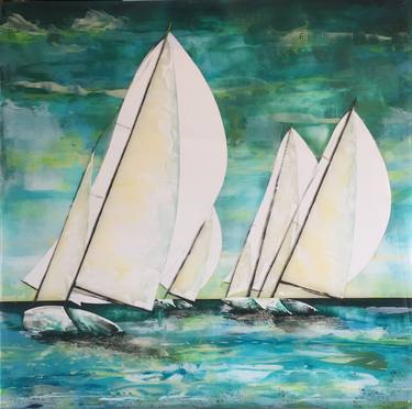Original Abstract Expressionism Sailboat Paintings by Jessica Darch