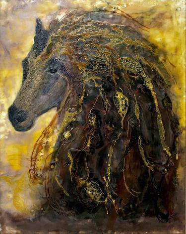 Saatchi Art Artist Deprise Brescia; Paintings, “Yellow Fire Horse” #art