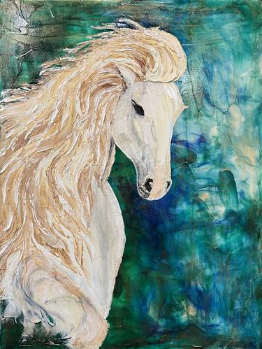 Saatchi Art Artist Deprise Brescia; Paintings, “White Horse” #art