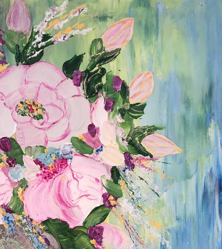 Original Abstract Floral Painting by Deprise Brescia