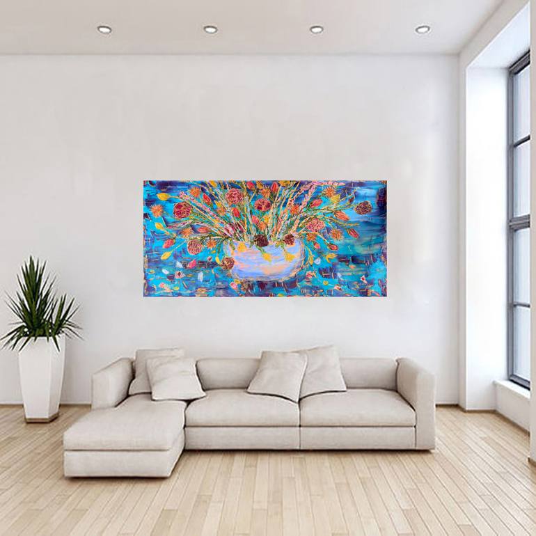 Original Abstract Floral Painting by Deprise Brescia