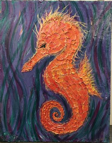 Saatchi Art Artist Deprise Brescia; Paintings, “Orange Seahorse” #art