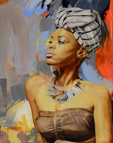 Original Portrait Painting by stephen harkola