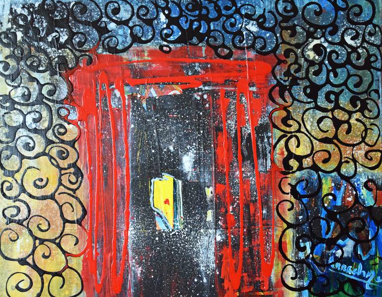 The Red Door Painting by Arrachme Art Saatchi Art