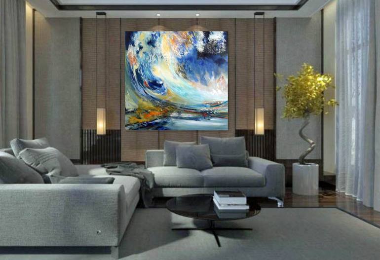 Original Abstract Expressionism Seascape Painting by Arrachme Art