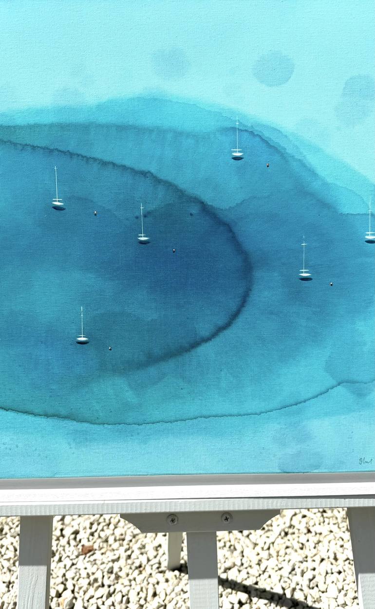 Original Abstract Seascape Painting by Yuliya Martynova