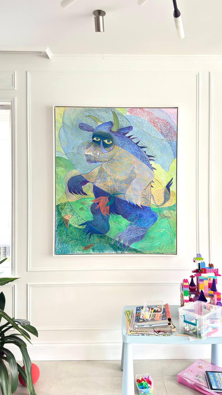 Original Abstract Expressionism Children Painting by Yuliya Martynova