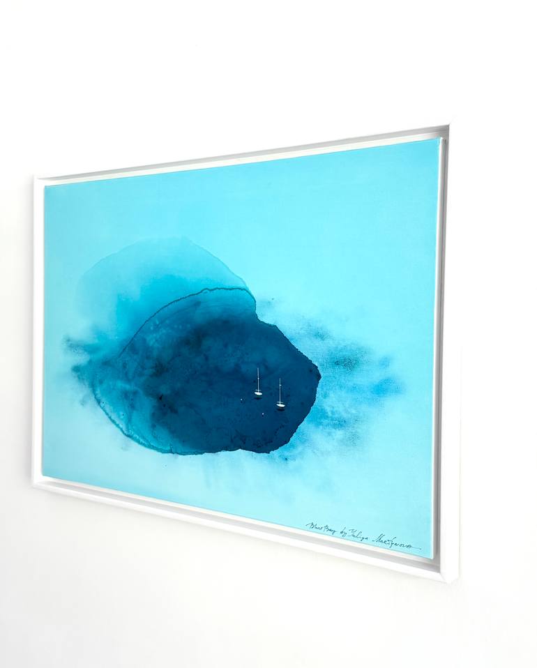 Original Abstract Sailboat Painting by Yuliya Martynova