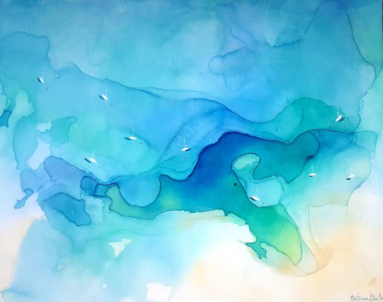 Blue Bay | Soul of the Caribbean Painting by Yuliya Martynova | Saatchi Art