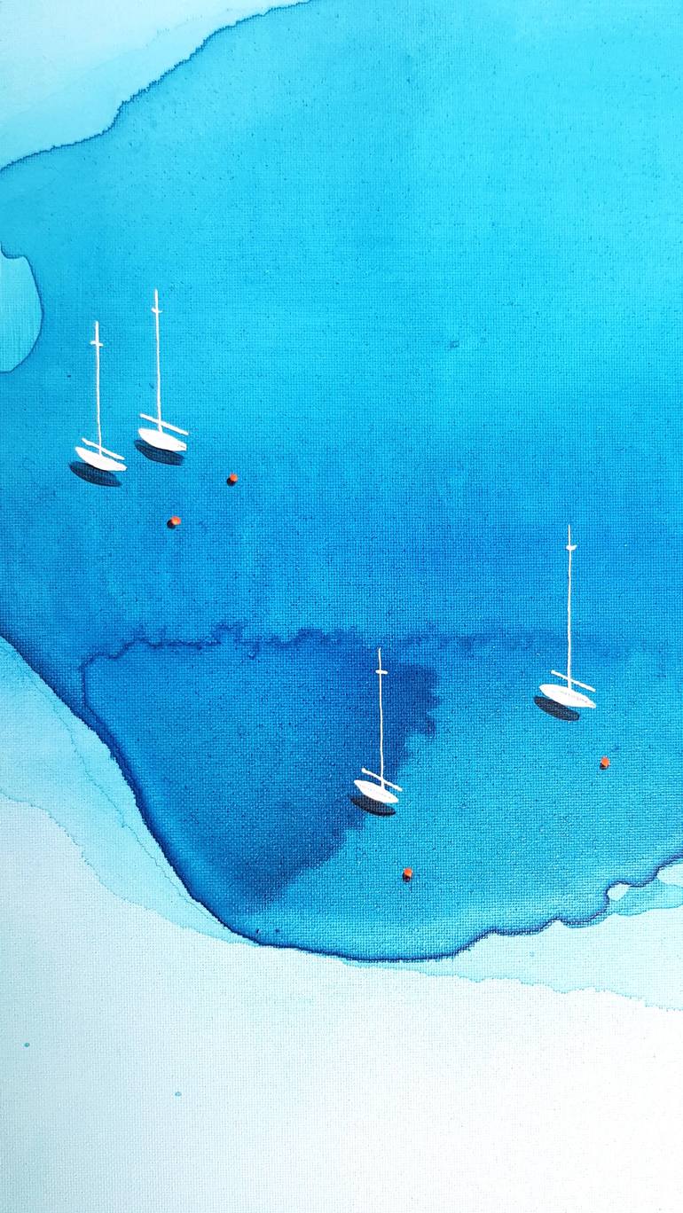 Original Sailboat Painting by Yuliya Martynova