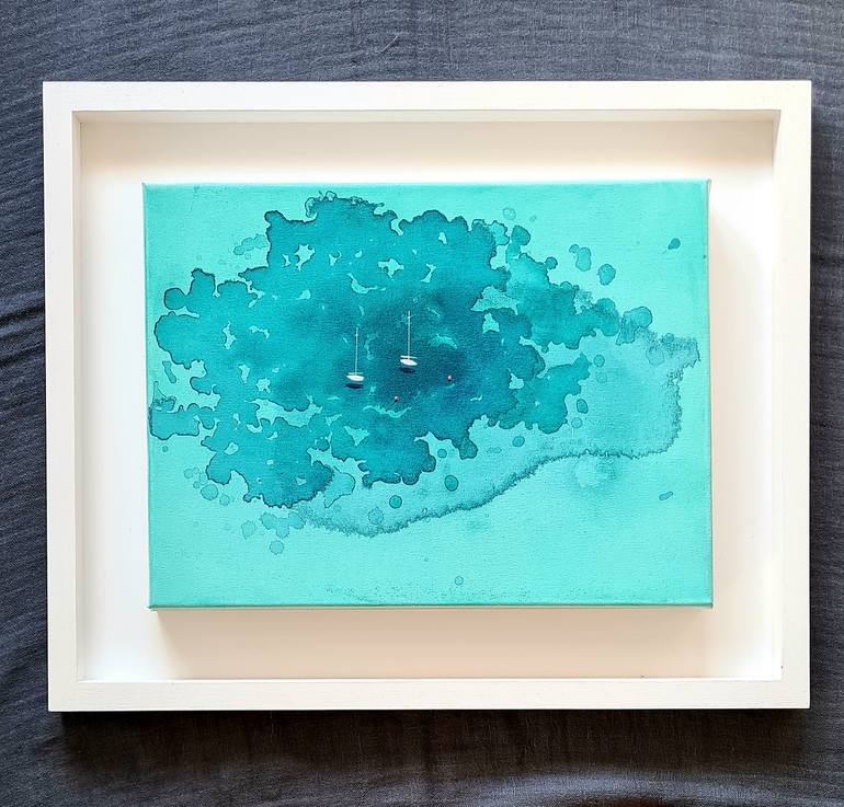 Original Abstract Boat Painting by Yuliya Martynova