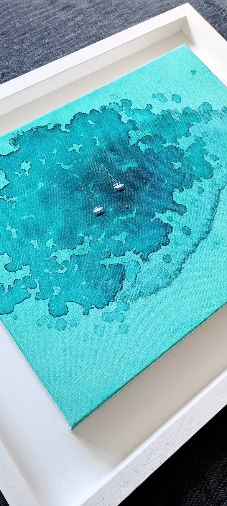 Original Abstract Boat Painting by Yuliya Martynova