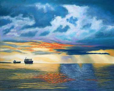 Print of Seascape Paintings by Michael Alldritt