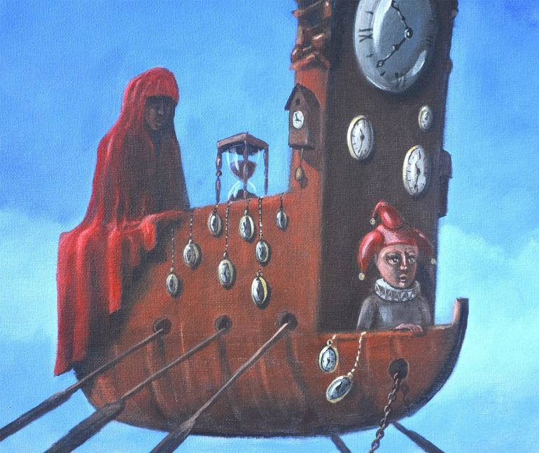 Original Surrealism Ship Painting by Max Horst