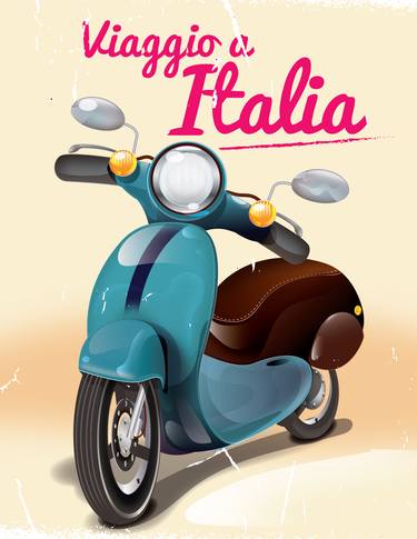 Viaggio a Italia travel poster print thumb