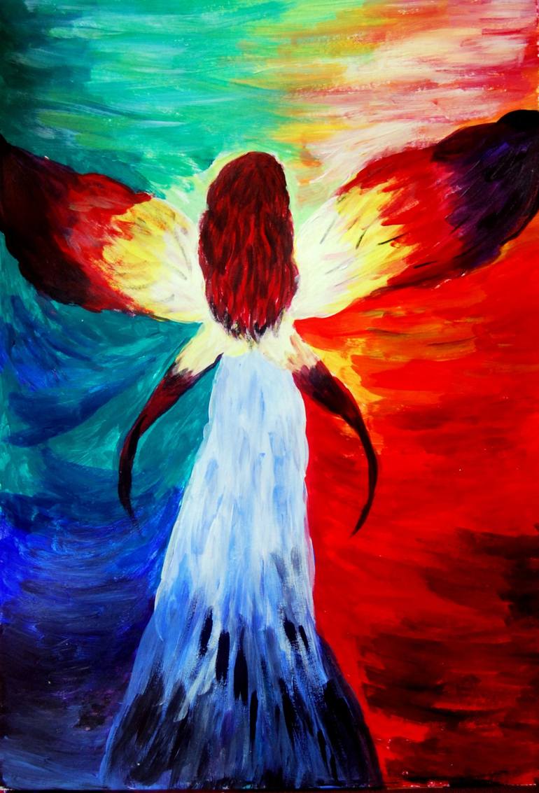 Burning angel Painting by Anca Tudosa | Saatchi Art