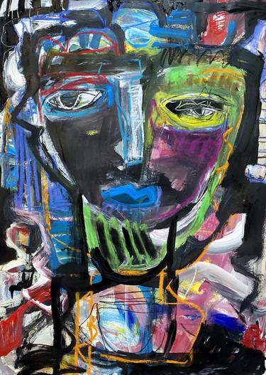 Original Abstract Portrait Paintings by Giselle Fenig
