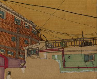 Original Illustration Architecture Paintings by sungchan hong