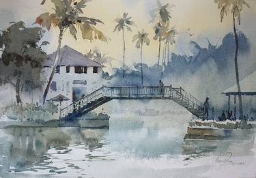 Bridge Painting By Vasudeo Kamath Saatchi Art