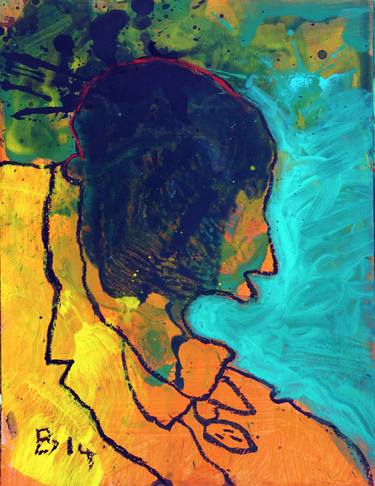 Print of Abstract Expressionism Portrait Paintings by Michel Berberian