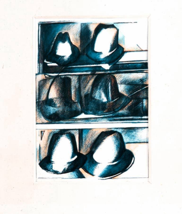 Original Conceptual Men Drawing by Wolfgang Schmidt