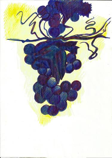 Grapes and Tendrils I, unique handmade work of art, thumb