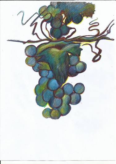 Grapes And Tendrils II, unique handmade work of art, thumb