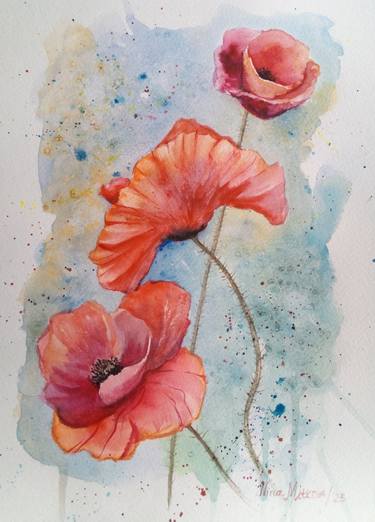 Original Expressionism Botanic Paintings by Nina Mitkova