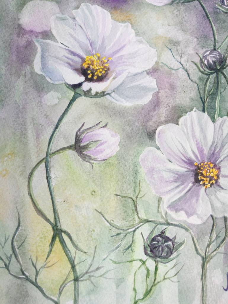 Original Impressionism Floral Painting by Nina Mitkova