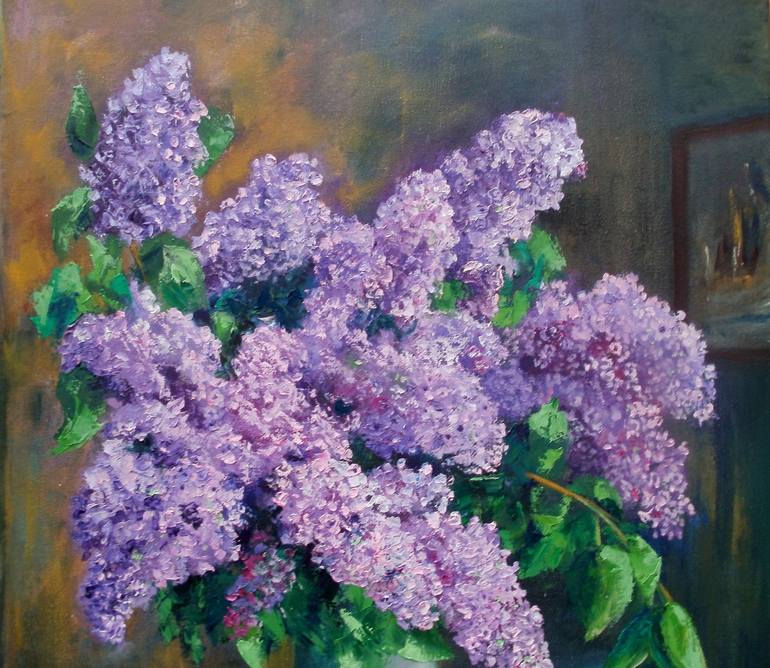 Katy's Lilac Painting by Nina Mitkova | Saatchi Art