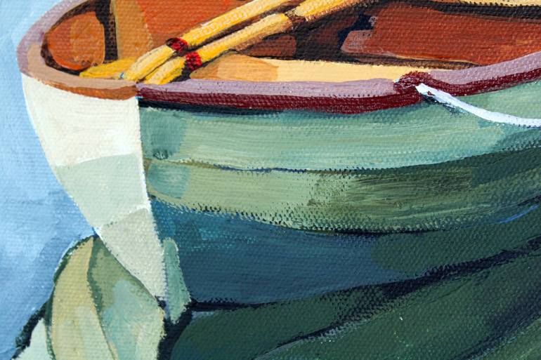 Original Impressionism Boat Painting by Melinda Patrick
