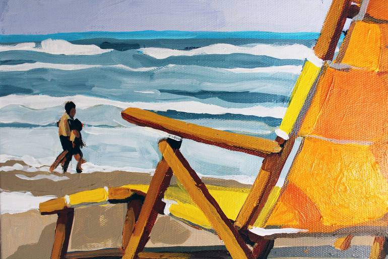 Original Impressionism Beach Painting by Melinda Patrick