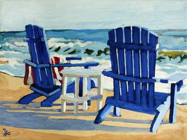 Original Impressionism Beach Paintings by Melinda Patrick